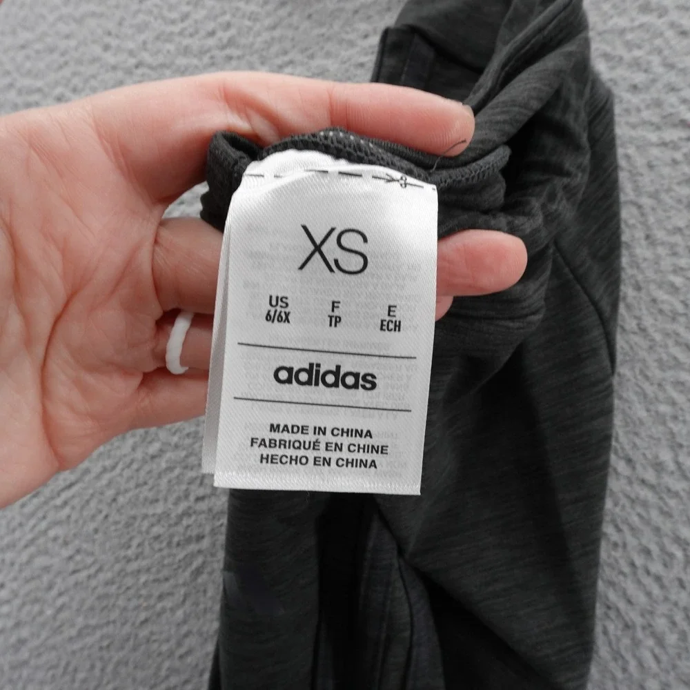 Adidas Girls Melange Joggers Black Heathered Tapered Pants XS 6/6X NEW‎